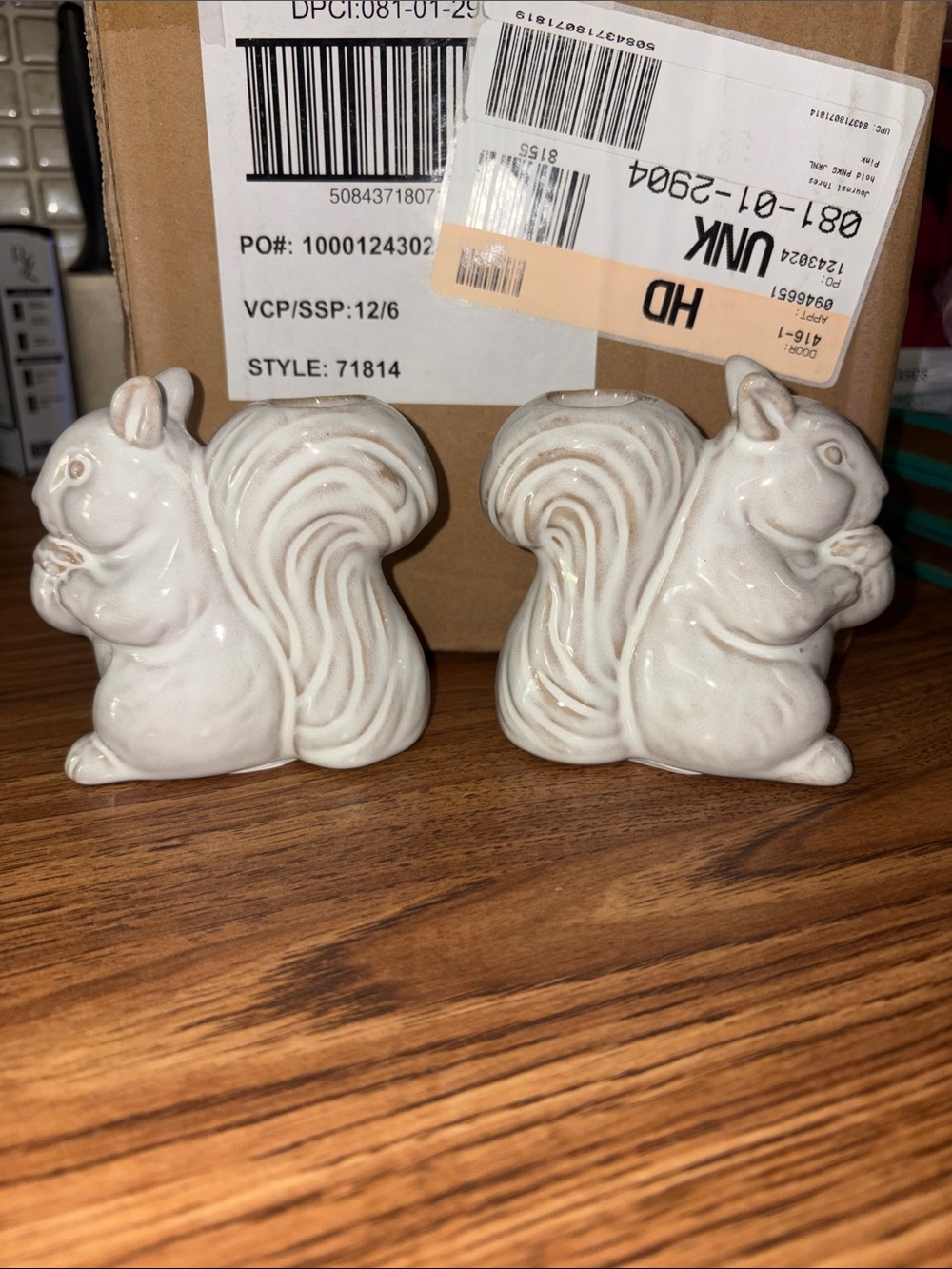 5/$10 2 Ceramic Squirrel Candle holders